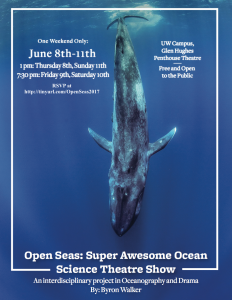 Promotional poster of Open Seas with a picture of a whale