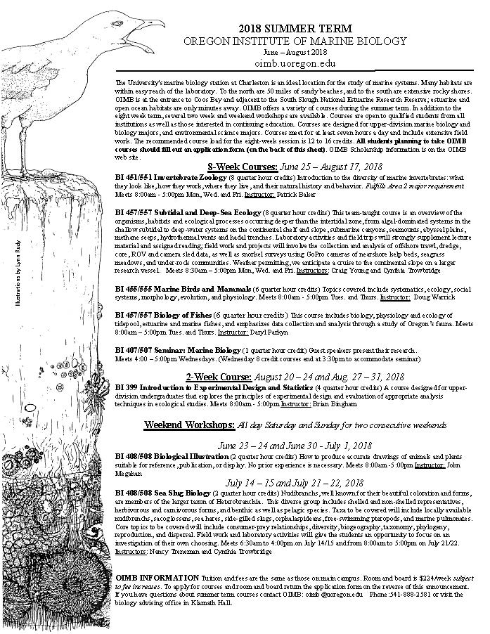 OIMB summer 2018 flyer