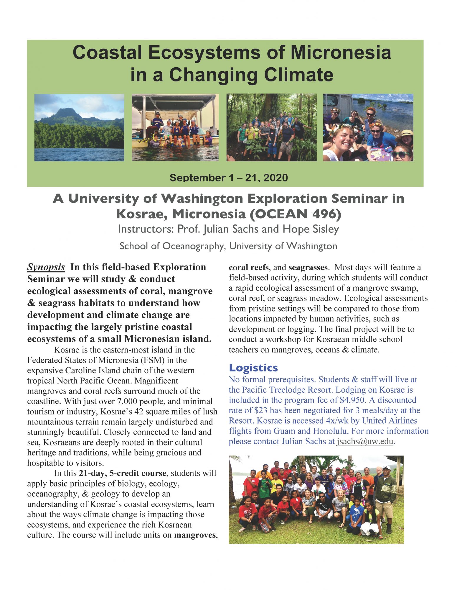 Micronesia Study Abroad Flyer