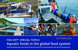 flyer with course title and images of fisheries around the world