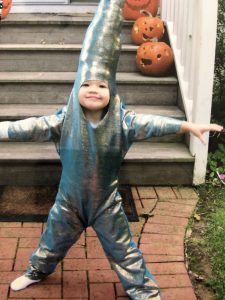 Lucy Kao as a child dressed up for Halloween