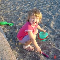toddler on beach