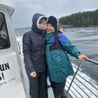 Two people on boat