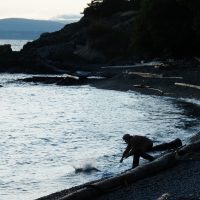 Low light photo of beach