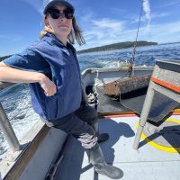 Student on a boat