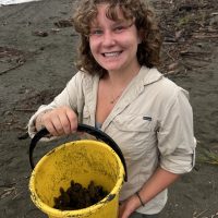 Releasing sea turtle hatchlings at Tortugas Preciosas during a study abroad trip to Costa Rica.