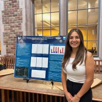 Student with poster