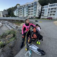 Student in dive gear