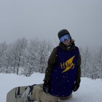 Person snowboarding in Japan
