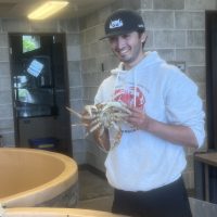 Man holding crab